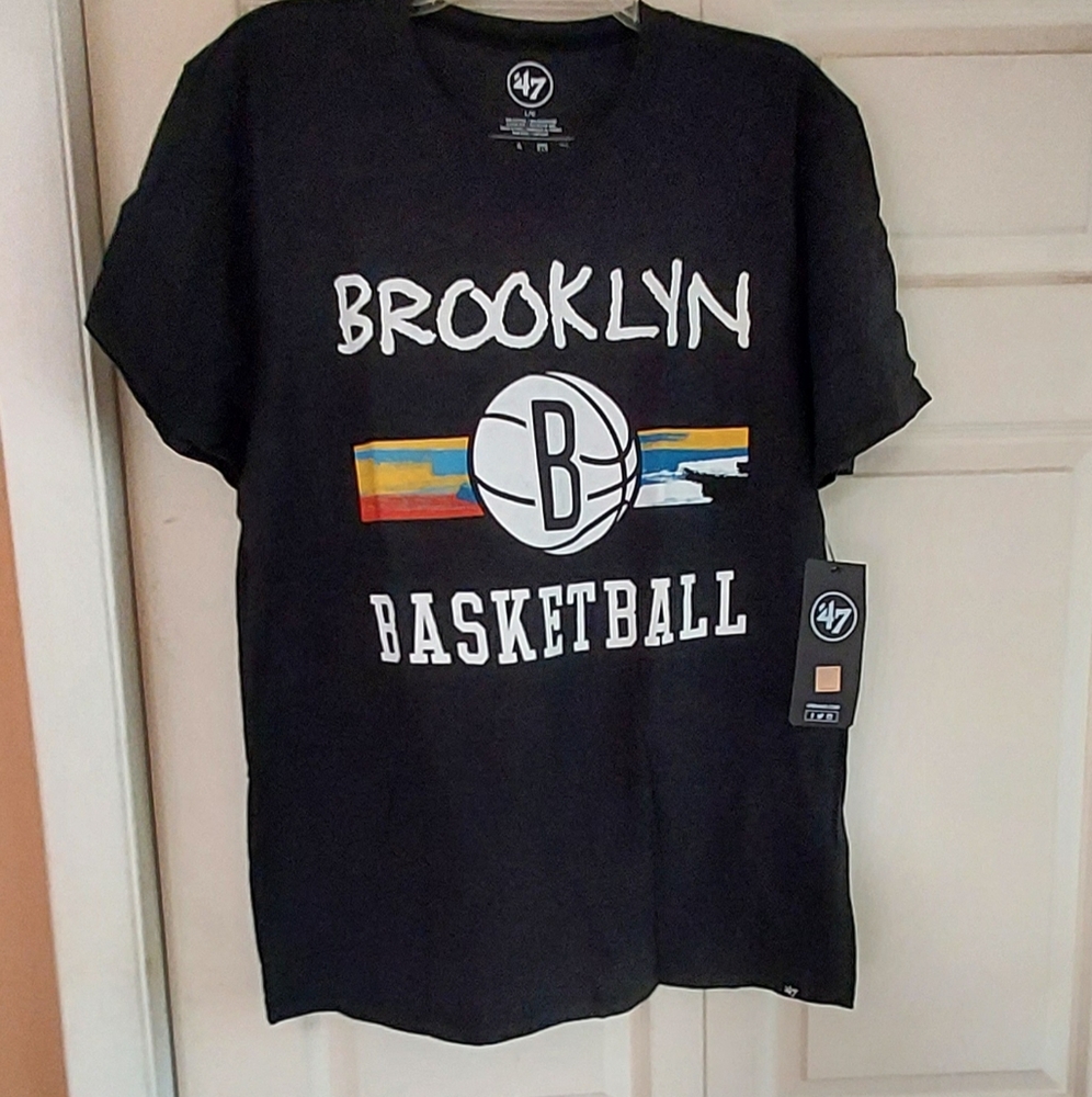 Brooklyn Nets '47 NBA City Edition Club Black T Shirt Basketball Mens Large Tee